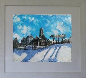 painting, quin abbey, winter, seasons
