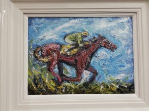 painting, jocket, racing, horse