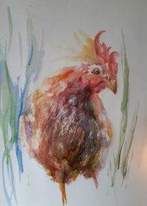Pet portrait chicken painting