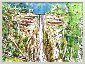 waterfall watercolor